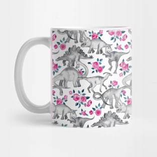 Dinosaurs and Roses – white Mug